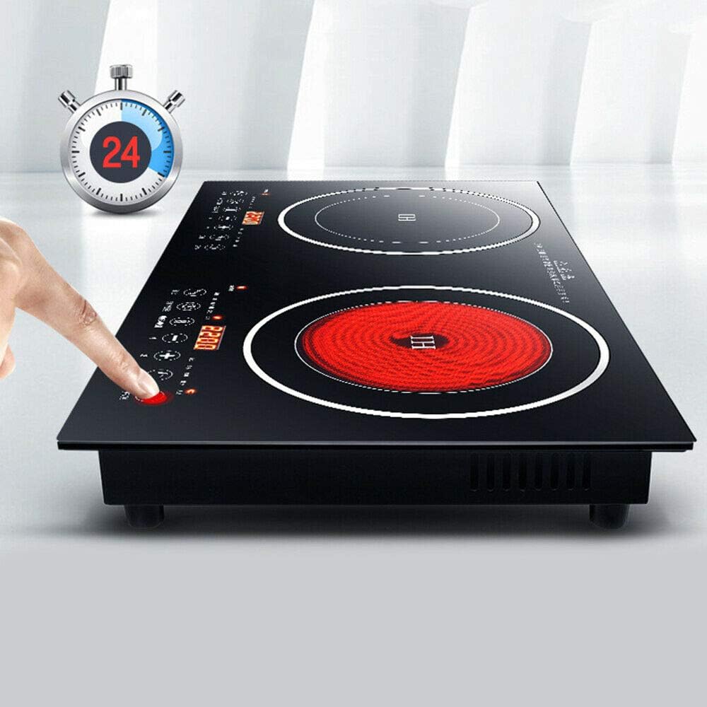 Portable Induction Cooktop - 110V 8 Levels Electric Dual Induction Cooker Cooktop Countertop Double Burner Suitable for Cast Iron Cookware Kitchen or Resturant USA STOCK