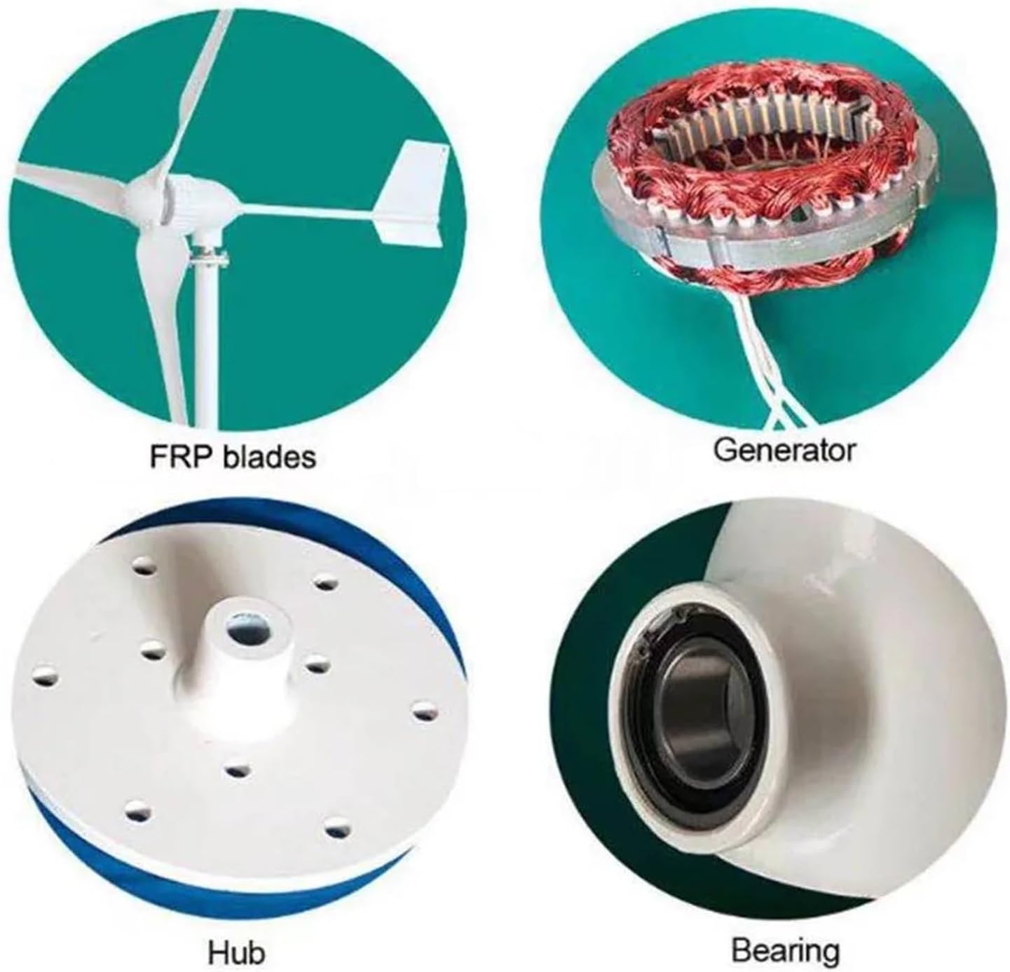 LIAMOS Low Speed Start Wind Turbine Generator 3000W 12V 24V 48V Free Alternative Energy Windmill 3 Blades,Stable Operation(12V)