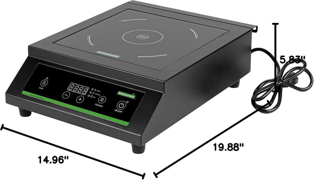 Restaurantware-Kitchen Tek 3500 W Induction Cooktop, 1 Electric Hot Plate With Sensor Touch - 140F To 465F, 10 Wattage Settings, Black Steel Countertop Induction Stove With Ceramic Plate, 240V