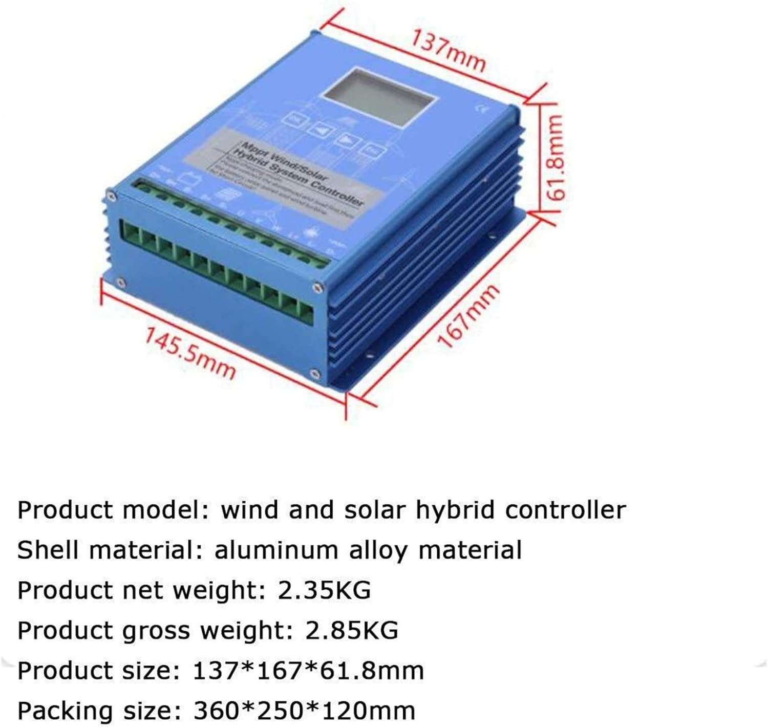 12V/24V/48V Wind Solar Hybrid System, 2000w-6000W Wind Solar Hybrid Boost Controller, Wind Turbine Generator Solar Panel, Hybrid Charge Controller(24v,2000w)