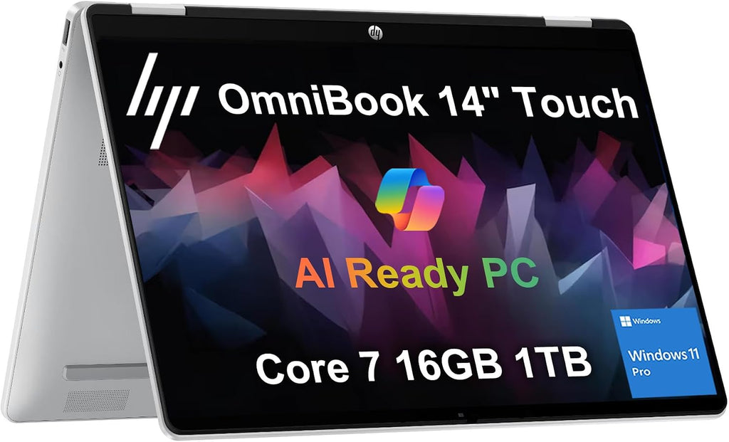 HP OmniBook 5 Flip (Next Gen Envy x360) 2-in-1 Touchscreen AI PC Laptop (14' FHD+, Intel 10-Core 7 150U (> i7 1355U), 16GB DDR5 RAM, 1TB SSD) For Creator, Designer, 5MP IR Webcam, Wi-Fi 6E, Win 11 Pro