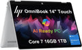 HP OmniBook 5 Flip (Next Gen Envy x360) 2-in-1 Touchscreen AI PC Laptop (14' FHD+, Intel 10-Core 7 150U (> i7 1355U), 16GB DDR5 RAM, 1TB SSD) For Creator, Designer, 5MP IR Webcam, Wi-Fi 6E, Win 11 Pro