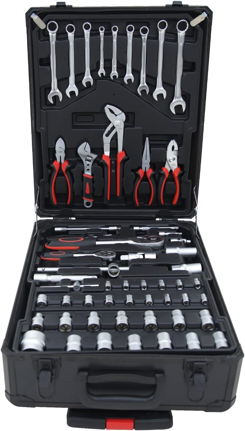 Hantinstom 900PCS Complete Home Tool Set Versatile Rolling Tool Kit for Professional Repair and Maintenance - Heavy and Duty Portable Tool Box with Wheels