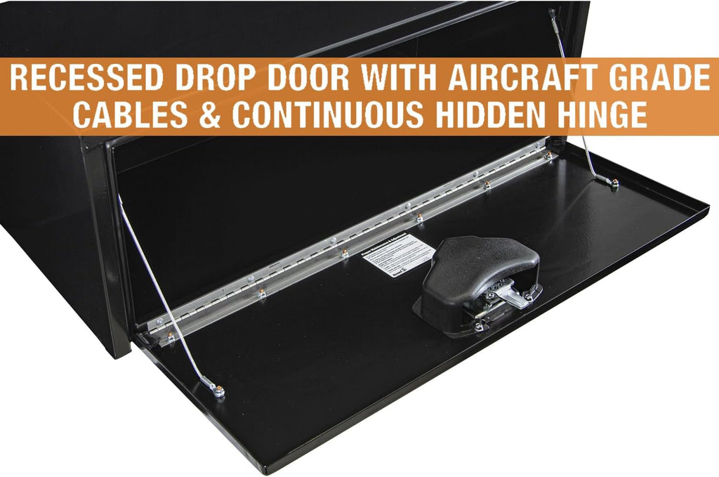 Buyers Products 1703305 Black Steel Underbody Truck Tool Box – 14 x 16 x 36 Inch - Truck Bed & Underbelly RV Storage Box, Locking T-Latch, Weather-Resistant, Heavy-Duty Flatbed Job Box, Made in USA