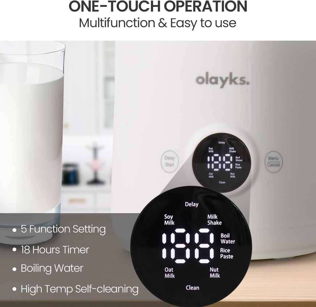 Induction Cooktop, Portable Induction Cooktop with 8L Cast Iron Cooking Pot and Cast Iron Pan& olayks.6 in 1 Automatic Nut Milk Maker, 20oz Soy Milk Maker Machine for Homemade Oat