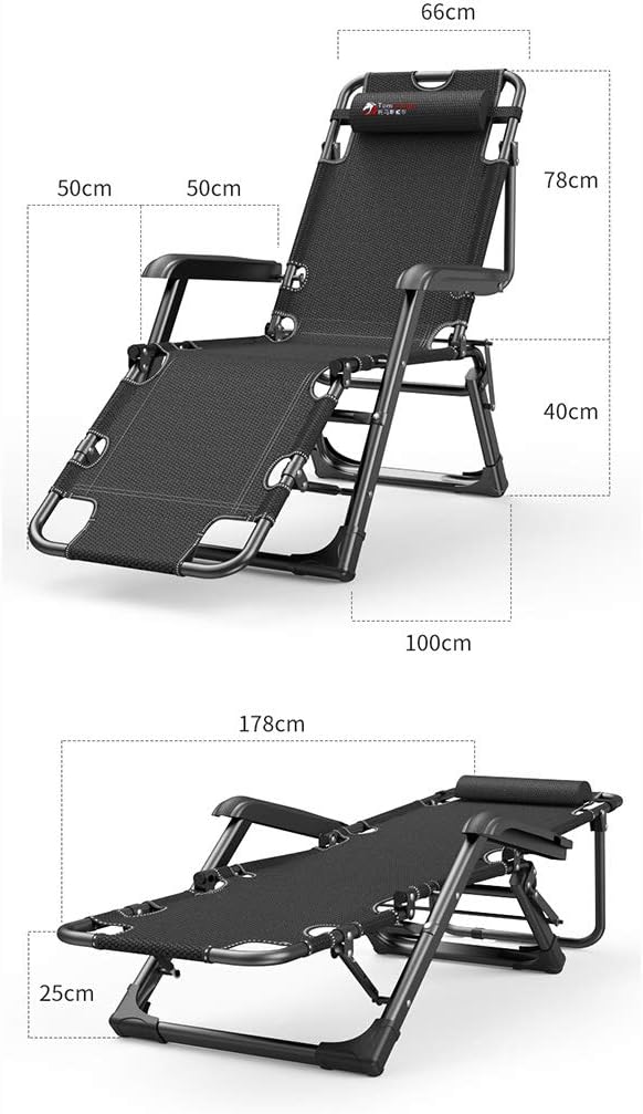 Portable Folding Deck Chair, Office nap Rocking Chair for Indoor/Outdoor/Balcony/Garden/Fishing