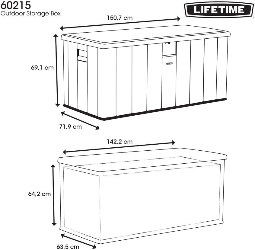 LIFETIME Outdoor Storage Box, 150 Gallon