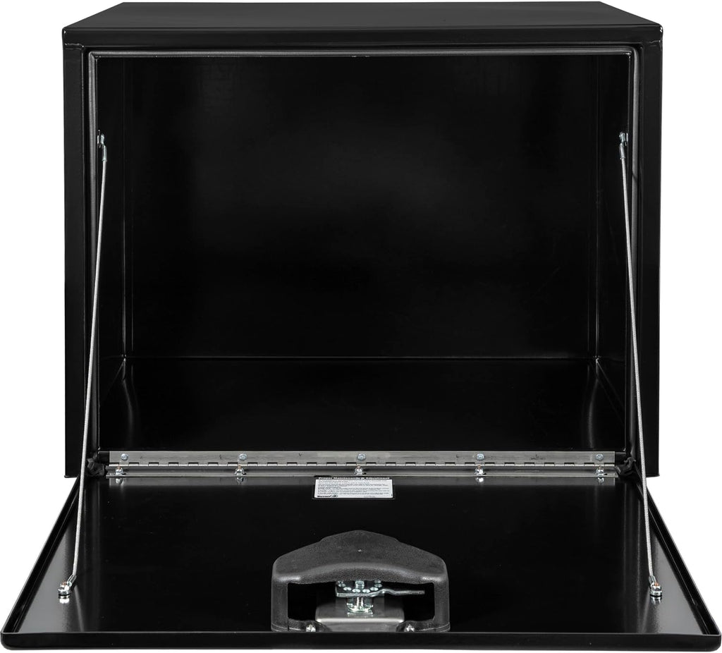 Buyers Products 1704303 Black Steel Underbody Truck Tool Box – 24 x 24 x 30 Inch - Truck Bed & Underbelly RV Storage Box, Locking T-Latch, Weather-Resistant, Heavy-Duty Flatbed Job Box, Made in USA