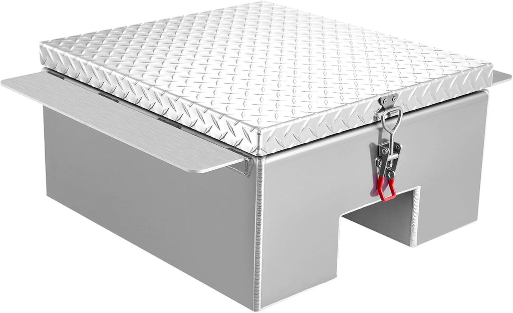 VEVOR Truck Bed Tool Box, Heavy Duty Aluminum Tool Box with Diamond Plate, Storage Toolbox Chest Organizer Supports up to 220 lbs, Ideal for Pickup, Truck Bed, RV, Trailer, 30.3 x 24 x 12.2 in, Silver