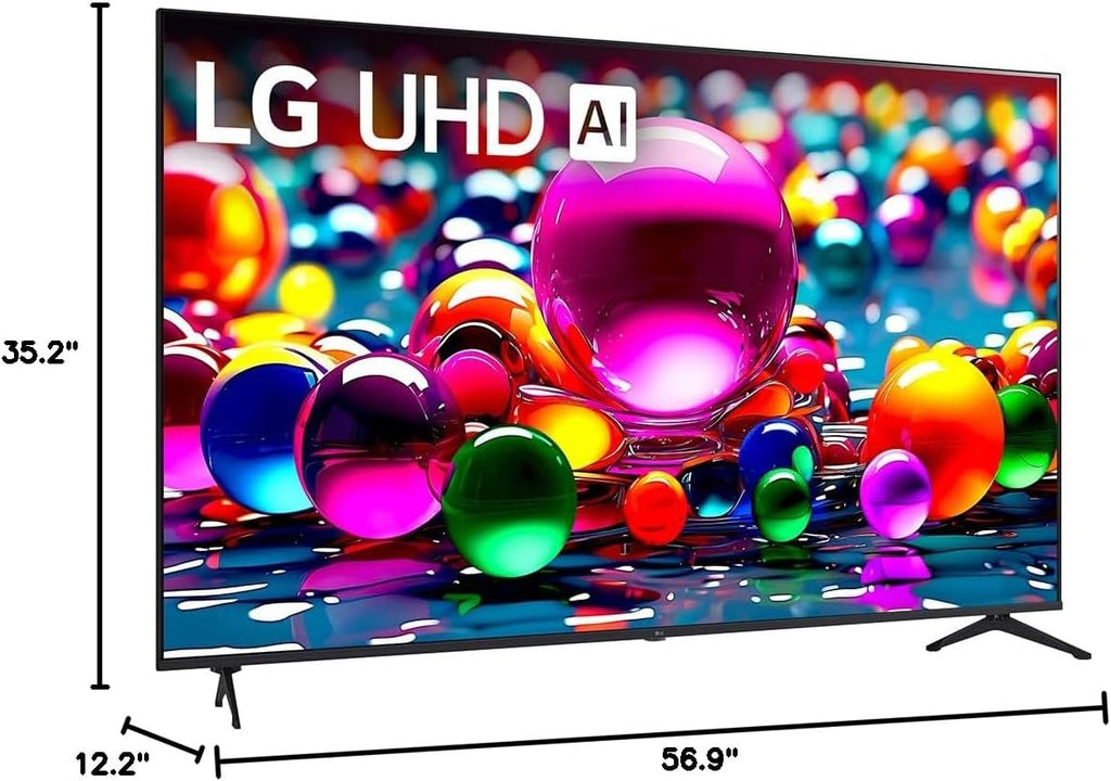 LG 65UA7700PUB 65 Inch UA77 LED AI 4K UHD Smart webOS TV 2025 Bundle with SKM1 2.0 Ch. Soundbar, 37'-70' TV Wall Mount, 6-Outlet Surge Adapter & Deco Gear Complete Home Theater Beginner's Guidebook
