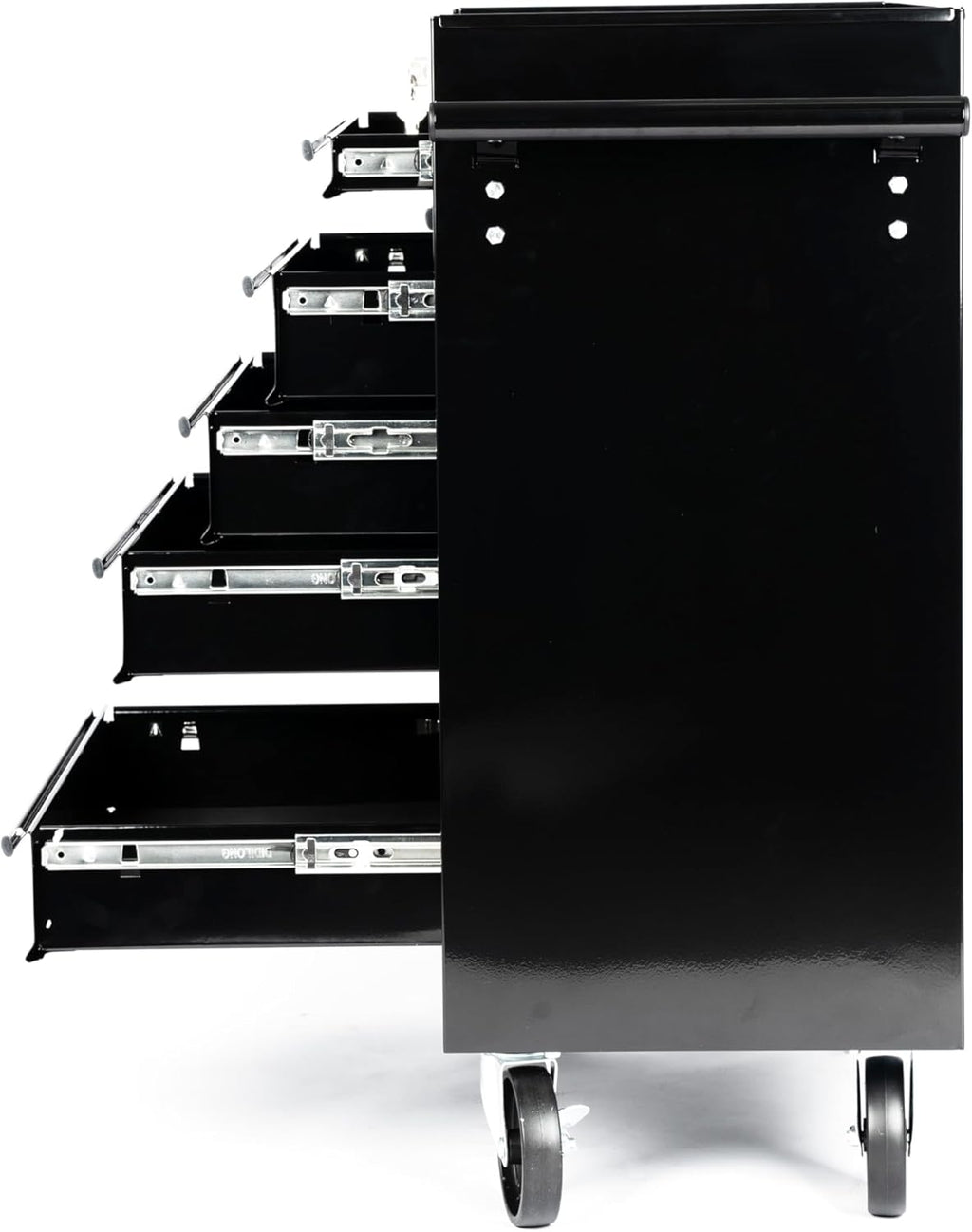 Maxority 7-Drawer Heavy-Duty Rolling Tool Chest Cabinet with Lock Mobile Cart for Garage & Workshop, Black