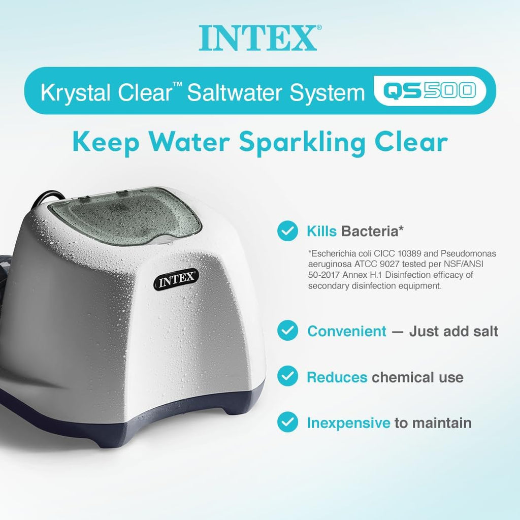 Intex 2800 GPH Pool Sand Filter Pump with Krystal Clear Saltwater System and Automatic Timer for Above Ground Swimming Pools, Black