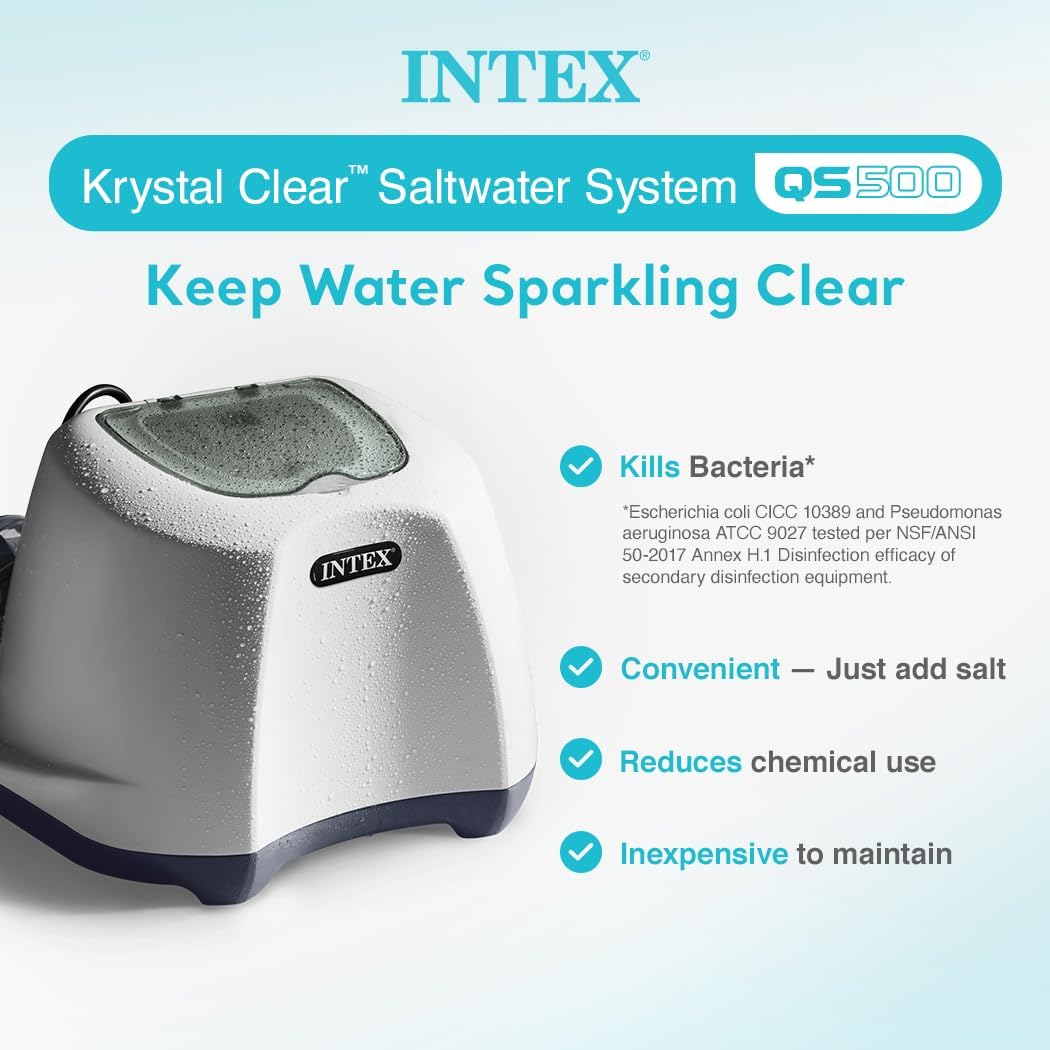 Intex 2800 GPH Pool Sand Filter Pump with Krystal Clear Saltwater System and Automatic Timer for Above Ground Swimming Pools, Black