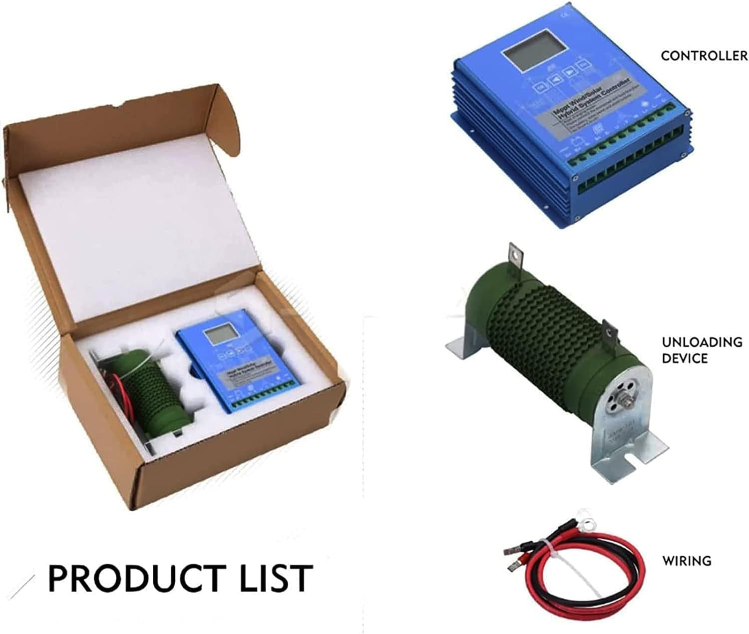 3000W Hybrid MPPT Wind and Solar Controller, Charging Regulator with MPPT Boost Charge Regulator,12V 24V 48V