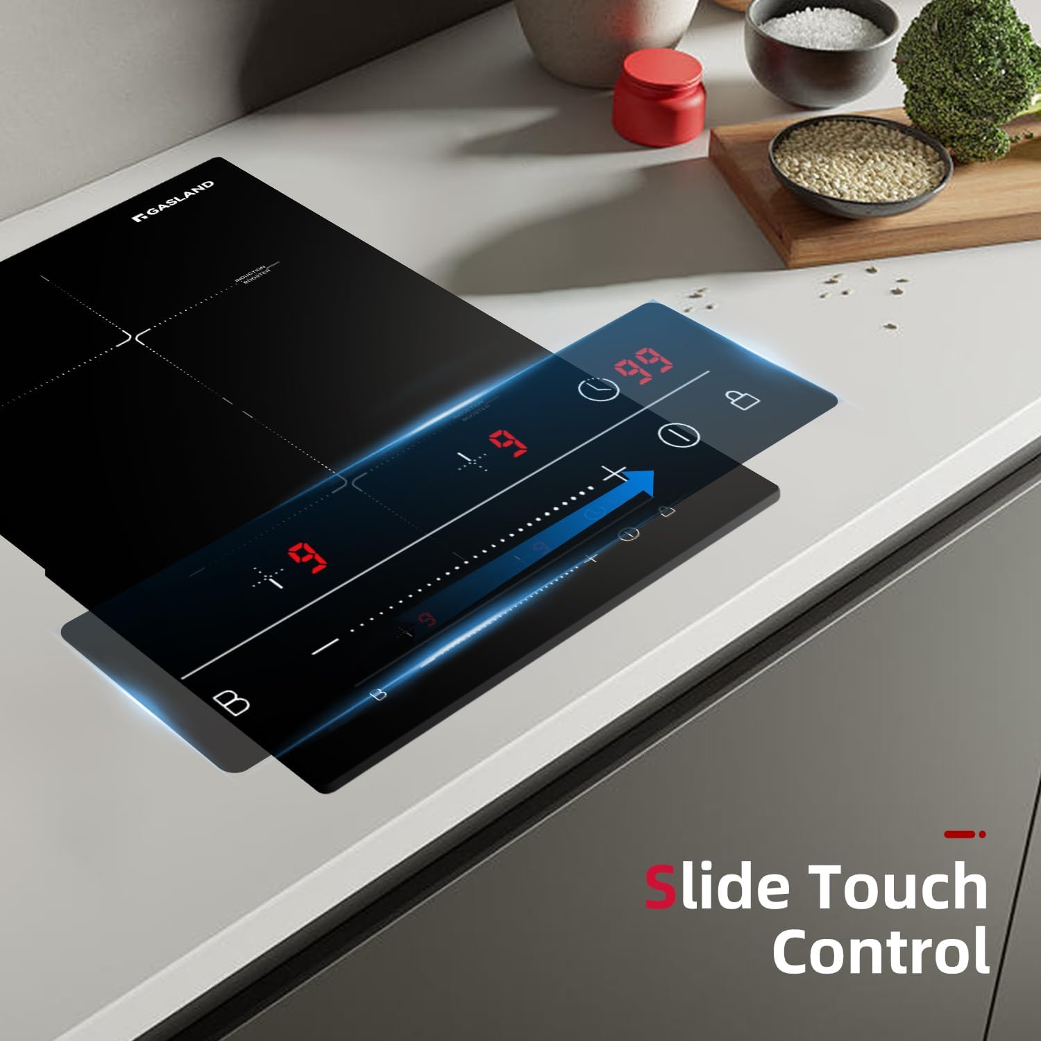 GASLAND 12 Inch Induction Cooktop 2 Burner, 3500W Built-in Induction Stovetop with Booster and Timer, 240V Electric Stove, 9 Power Levels, Slide Touch Control, Child Safety Lock