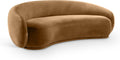 Meridian Furniture 44044Saddle-S Emery Collection Modern | Contemporary Sofa with Ultra Luxe Saddle 460 GSM Velvet, Solid Eucalyptus Wood Inner Frame, 95' W x 45.5' D x 31' H, Saddle