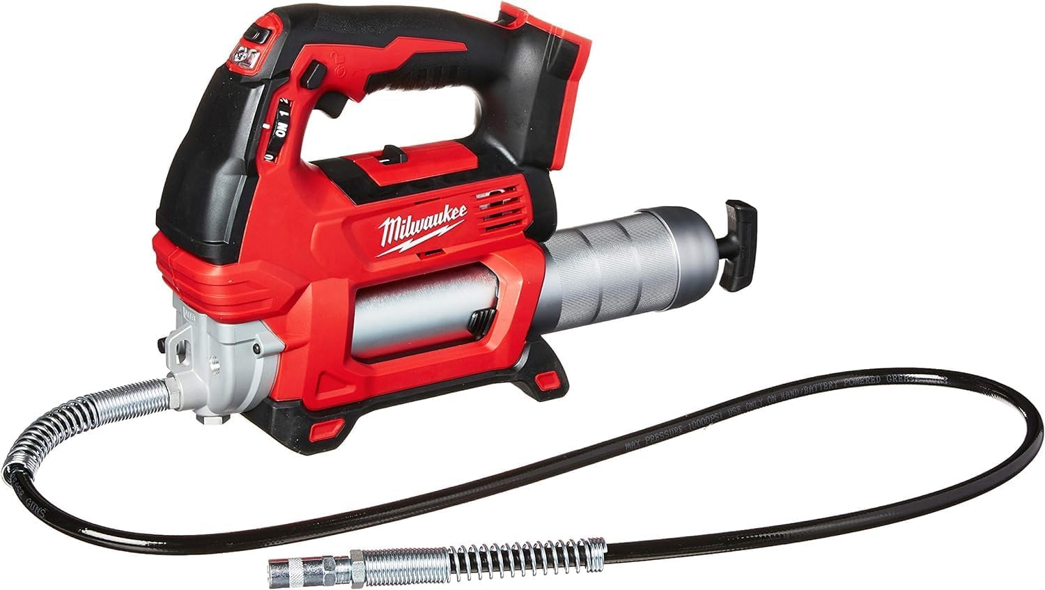 Milwaukee Grease Gun Tool Combo, Tool Kit Included 2646-20 Grease Gun, 2 Pack 48-11-1865 M18 18-Volt Lithium-Ion High Output Battery, 48-59-1812 M12 or M18 Battery Charger