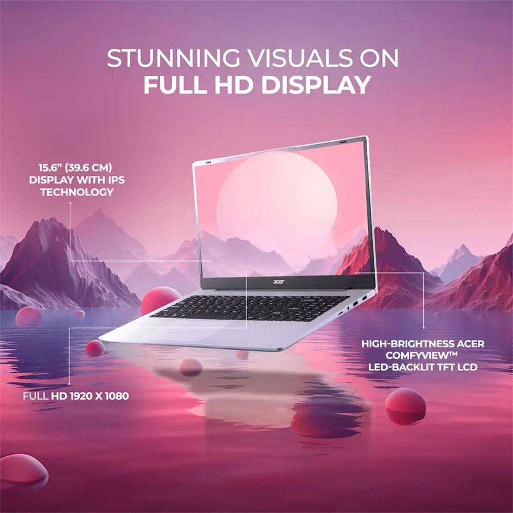 acer Aspire 3 Premium Slim Laptop Computer with Backlit Keyboard - AMD Ryzen 5 7430U CPU - 8GB RAM - 256GB SSD - 15.6' FHD Display - Fast Wi-Fi 6 - Windows 11 Pro - w/o Mouse