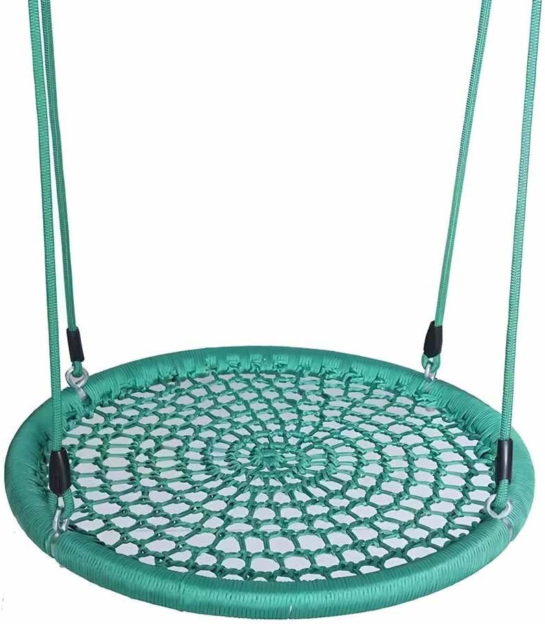 LXHELIVERY Kids Outdoor Nest Disc Swing - Durable Frame with Rope Hanging Kit for Rocking Chair, Amusement Park Play Set Swings(Green,70cm/2.2ft)