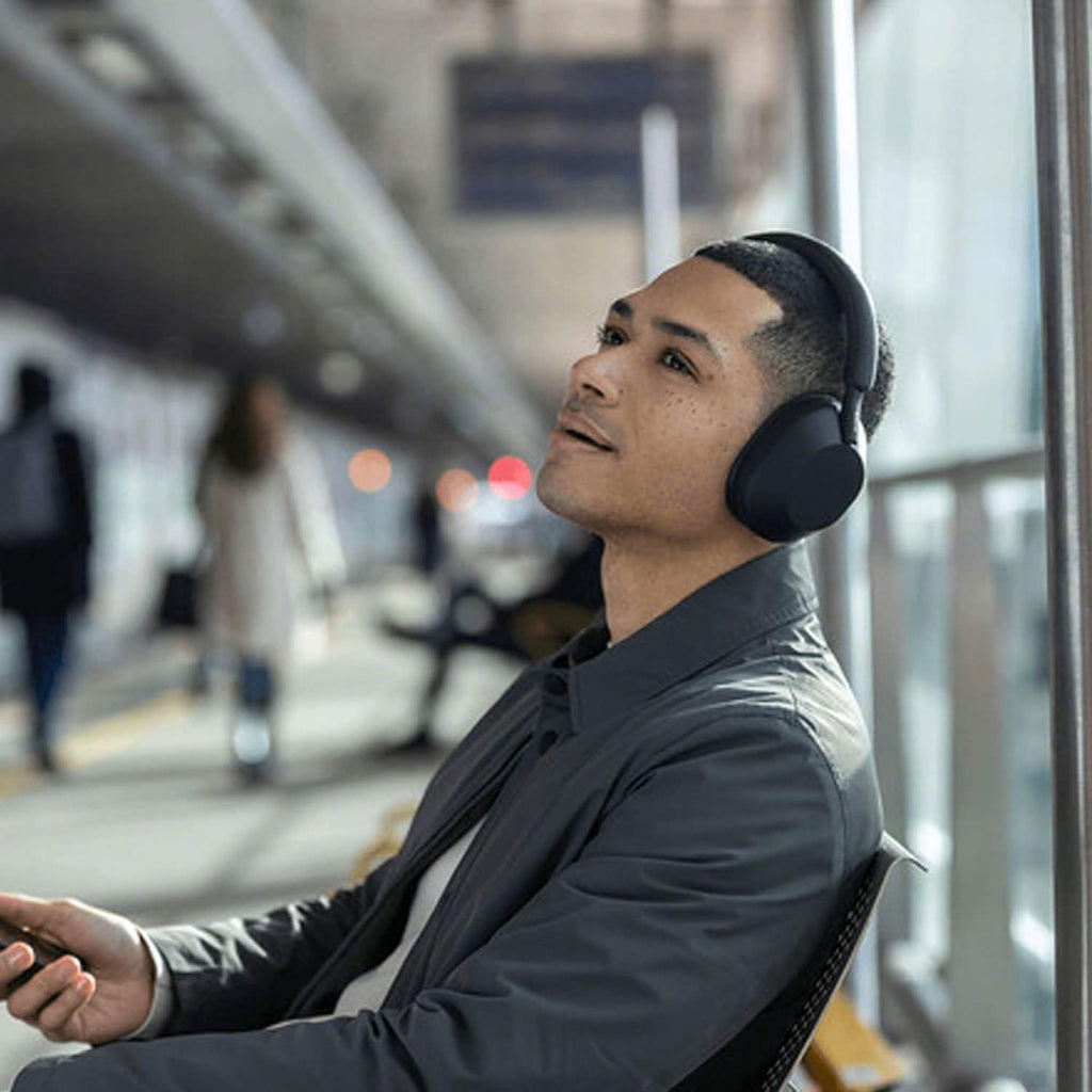 Sony WH-1000XM5 Noise-Canceling Wireless Over-Ear Headphones (Black), 30 Hours Playback Time, Hands-Free Calling, Alexa Voice Control - Kit with Charging Cube