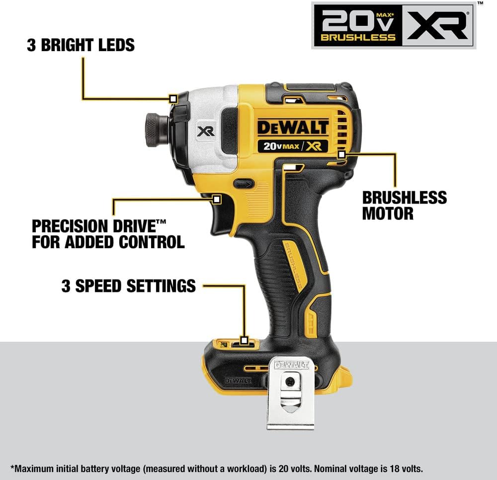 Dewalt DCK249E1M1R 20V MAX XR Brushless Lithium-Ion 1/2 in. Cordless Hammer Drill Driver and Impact Driver Combo Kit with (1) 1.7 Ah and (1) 4 Ah Battery (Renewed)