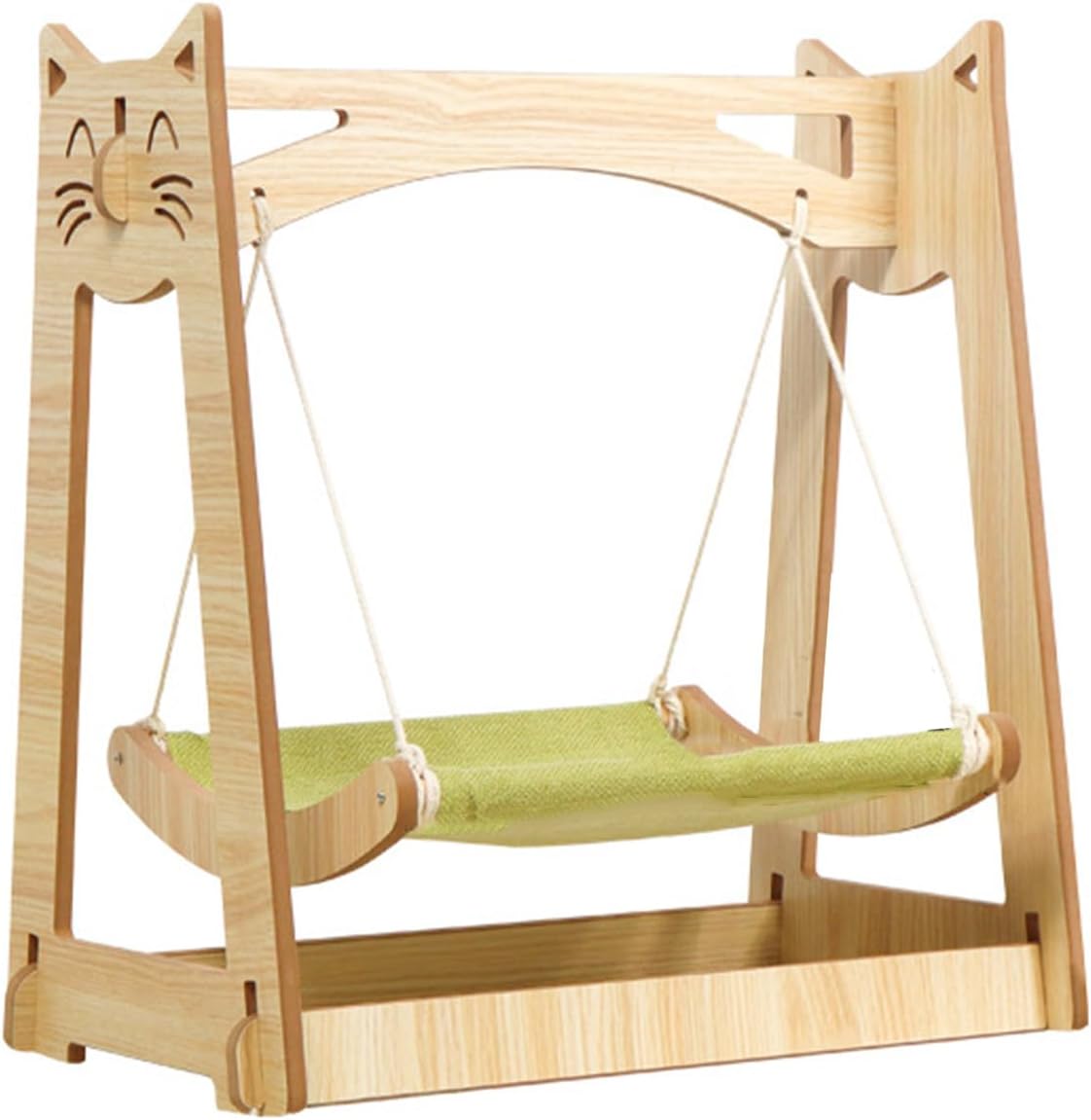 Cat Hammock Bed, Hanging Cat Bed, Hammock Rocking Chair, Wooden Comfortable Breathable Stable Quiet Summer Hanging Cat Bed for All Seasons (DC-006-2)