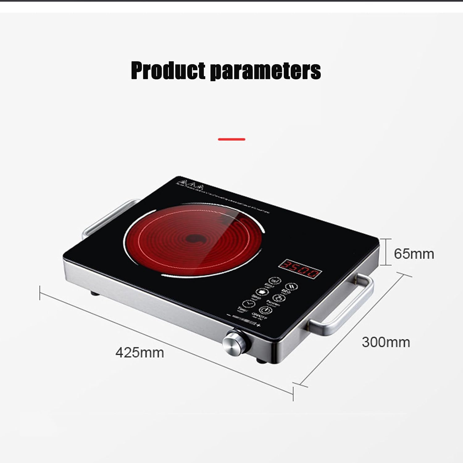 2200W Convenient High Power Electromagnetic Portable Induction Cooktop 5 Temperature Levels 3 Hour Timer Countertop Burner