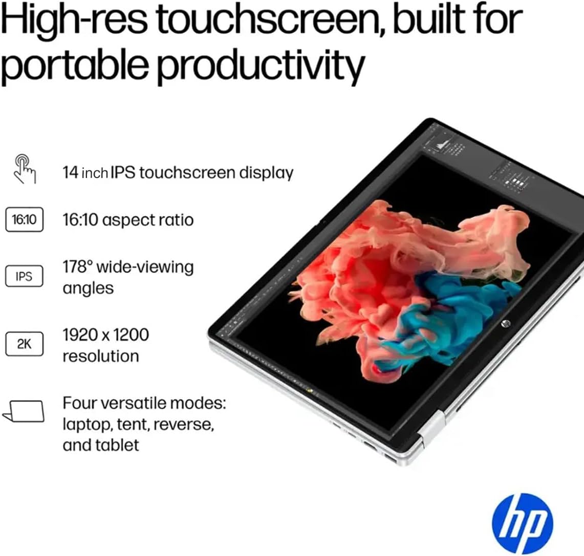 HP OmniBook 5 Flip (Next Gen Envy x360) 2-in-1 Touchscreen AI PC Laptop (14' FHD+, Intel 10-Core 7 150U (> i7 1355U), 16GB DDR5 RAM, 1TB SSD) For Creator, Designer, 5MP IR Webcam, Wi-Fi 6E, Win 11 Pro