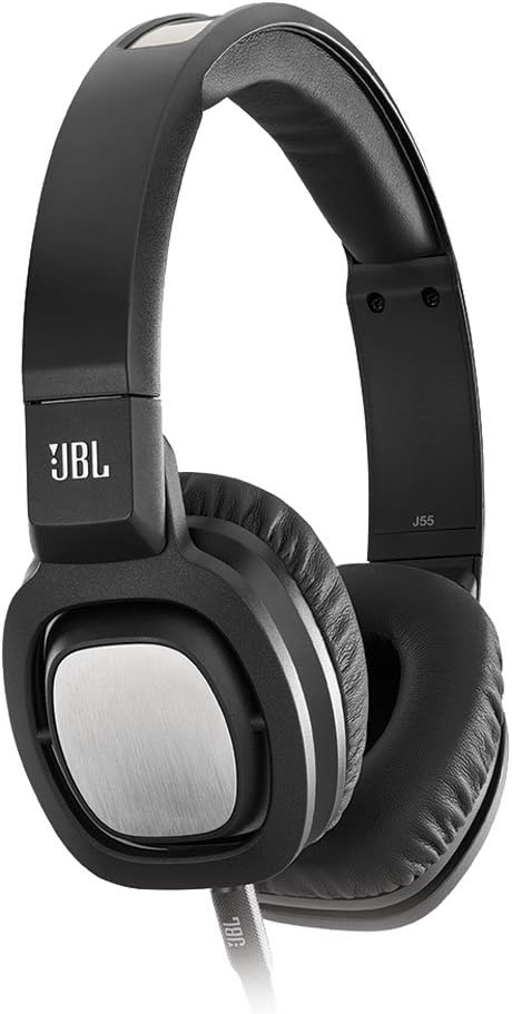 JBL J55i High-Performance On-Ear Headphones with JBL Drivers, Rotatable Ear-Cups and Microphone - Black