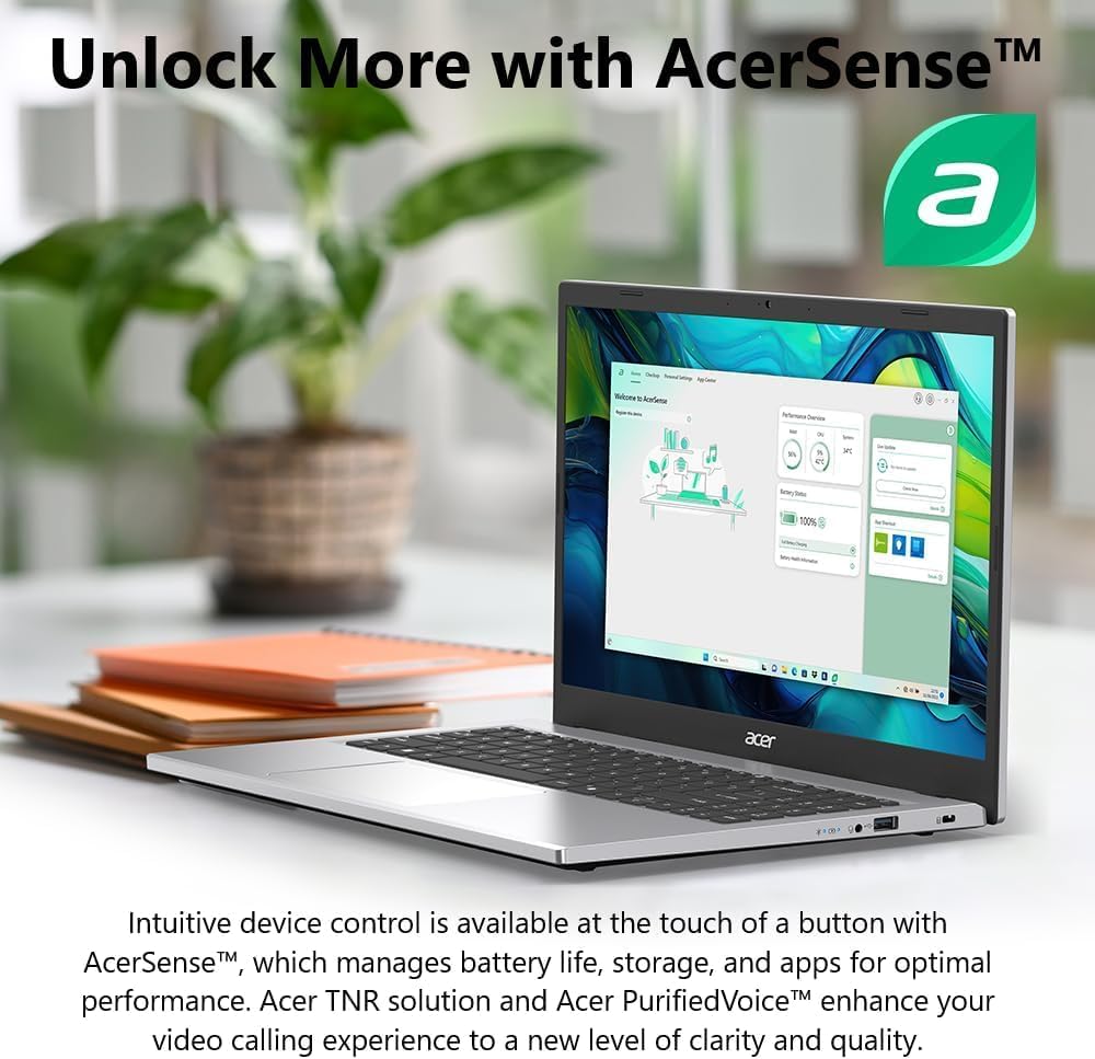 acer Aspire Go 15 Slim Laptop | 15.6' Full HD Display | Powerful 8-Core Intel Core 3 N355 | 16GB RAM | 1TB SSD | Copilot AI Ready | Microsoft Office | HDMI | Wi-Fi 6 | Windows 11 Home | WOWPC USB
