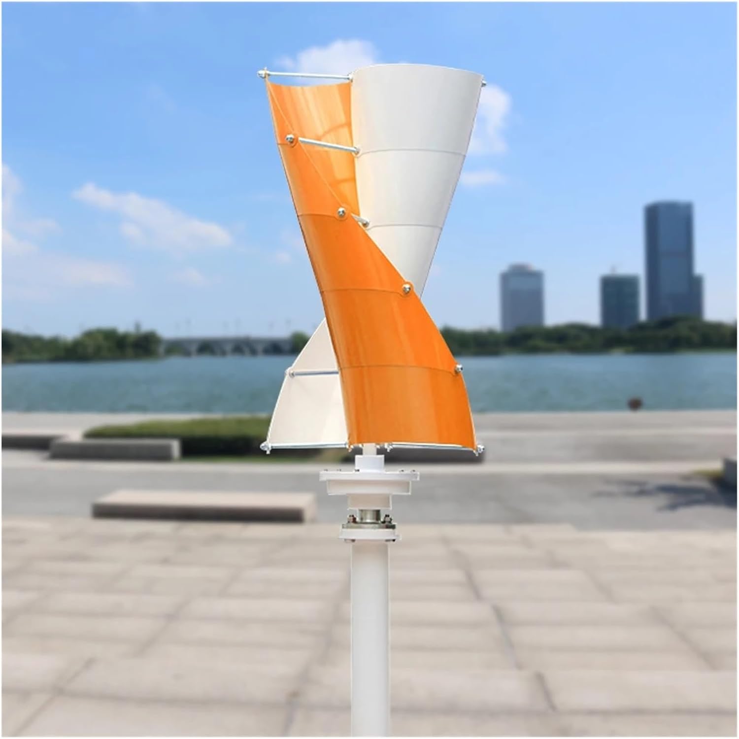 Wind Turbine Generator, 3000W Wind Vertical Turbine Generator Alternative Free Energy Windmill 24V 48V MPPT Controller Wind System for Marine, RV, Home(Red White,MPPT CONTROLLER_24V)