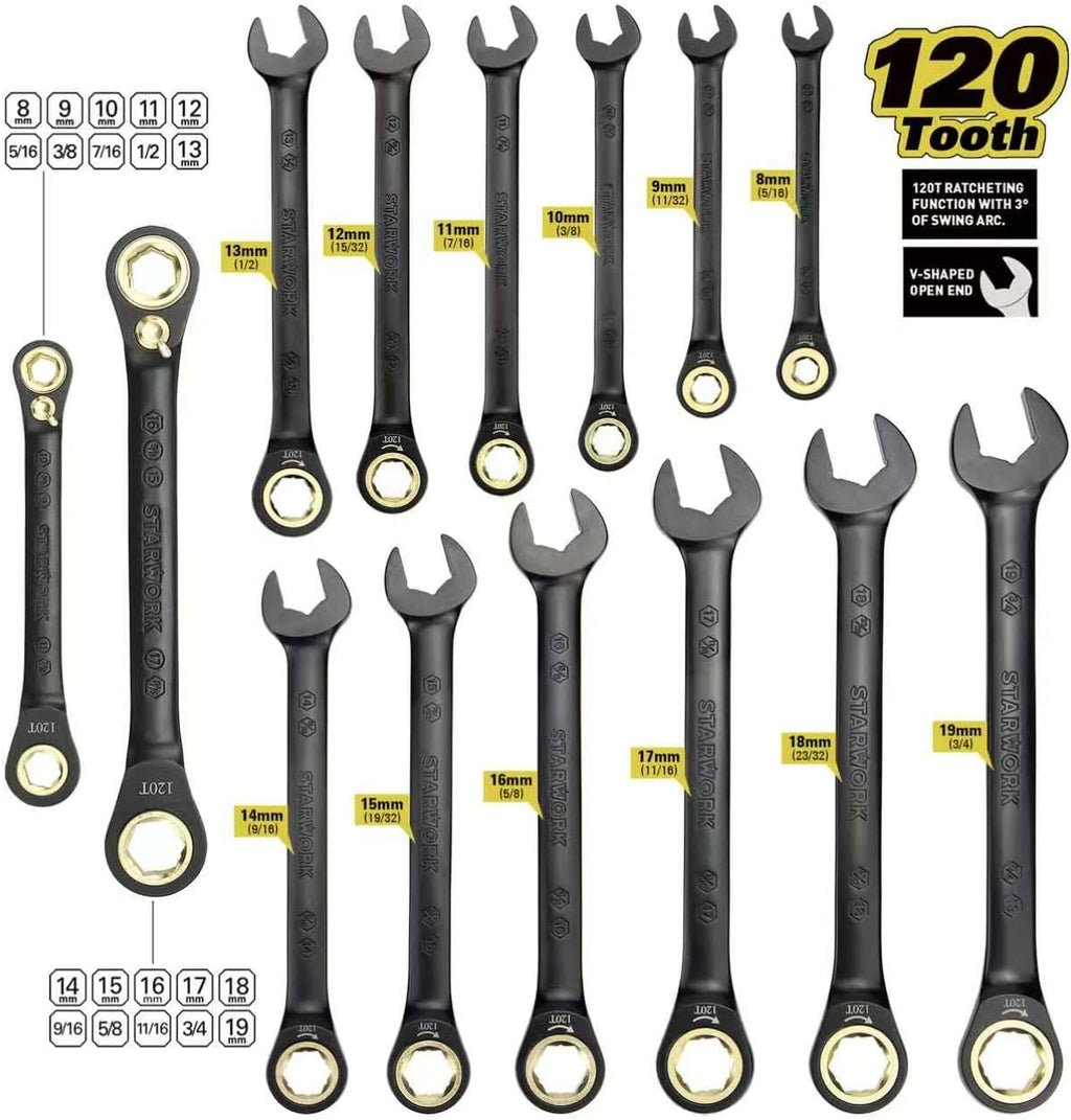 STARWORK TRUE MECHANIC 312-Piece Mechanics Tool Set and Socket Set, Professional, SAE/Metric