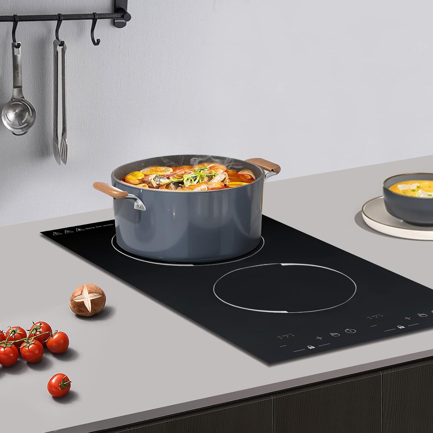 4000W Portable Induction Cooktop 2 Burner, Hot Plate Countertop Dual Dual Induction Cooktop Cooker Burner Stove Independent Control Safety Lock Timer for Home Kitchens, Dormitories
