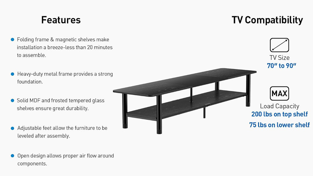 Samsung QN77S90FAFXZA 77 Inch 4K OLED Smart TV with an ErgoAV ERTFX1-01B 80' FlexFold Frame TV Stand (2025)