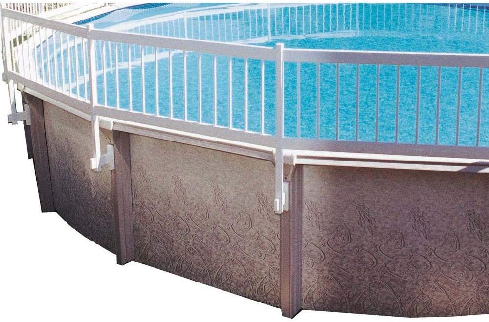 Blue Wave 24-inch Above Ground Pool Fence Kit for Privacy & Safety, 8 Sections – Made with Sturdy, Weather-Resistant Vinyl & Mounting Brackets – Easy to Install Above Ground Pool Accessories – White