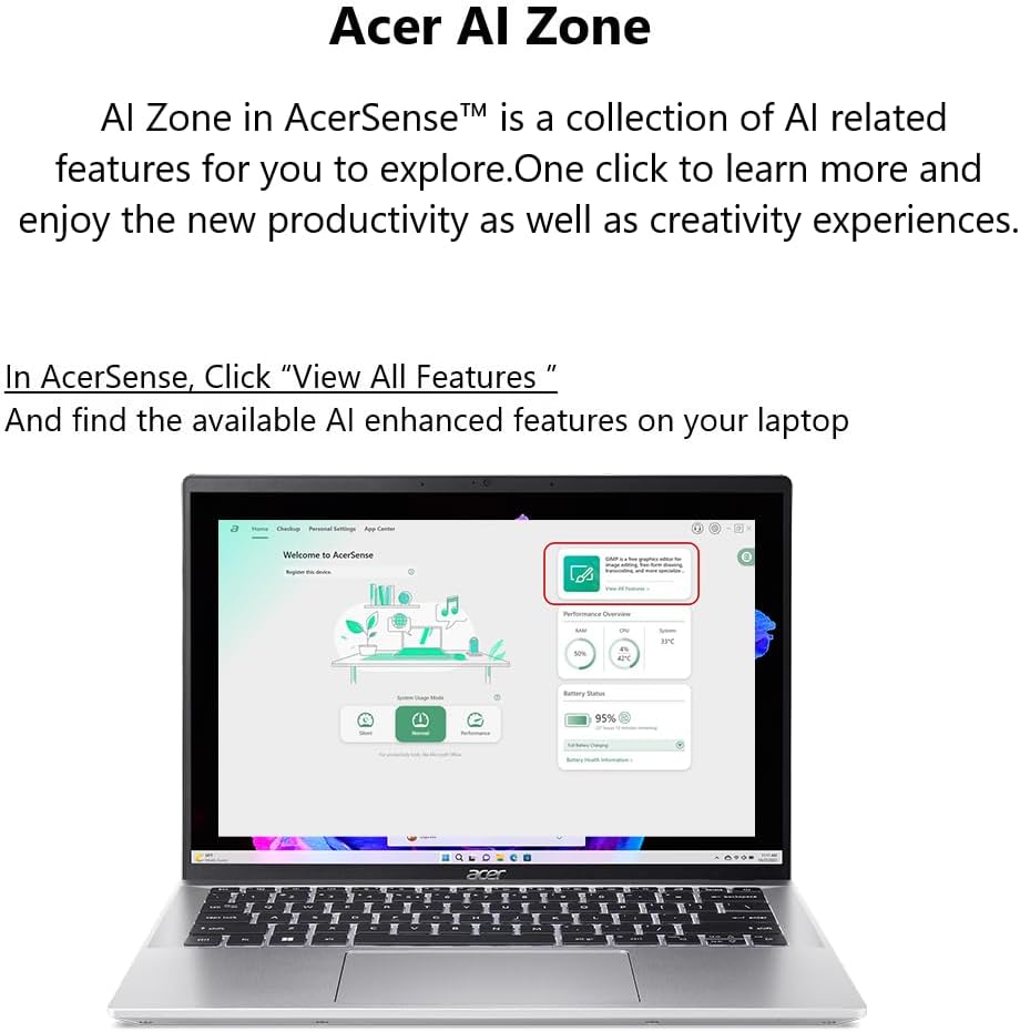 acer Swift Go 14 Intel Evo Thin & Light Laptop | 14' 1920 x 1200 Touch Display | Unlock AI Experiences | Intel Core Ultra 7 Processor 155H | Intel ARC | 16GB LPDDR5X | 512GB SSD | SFG14-72T-718K