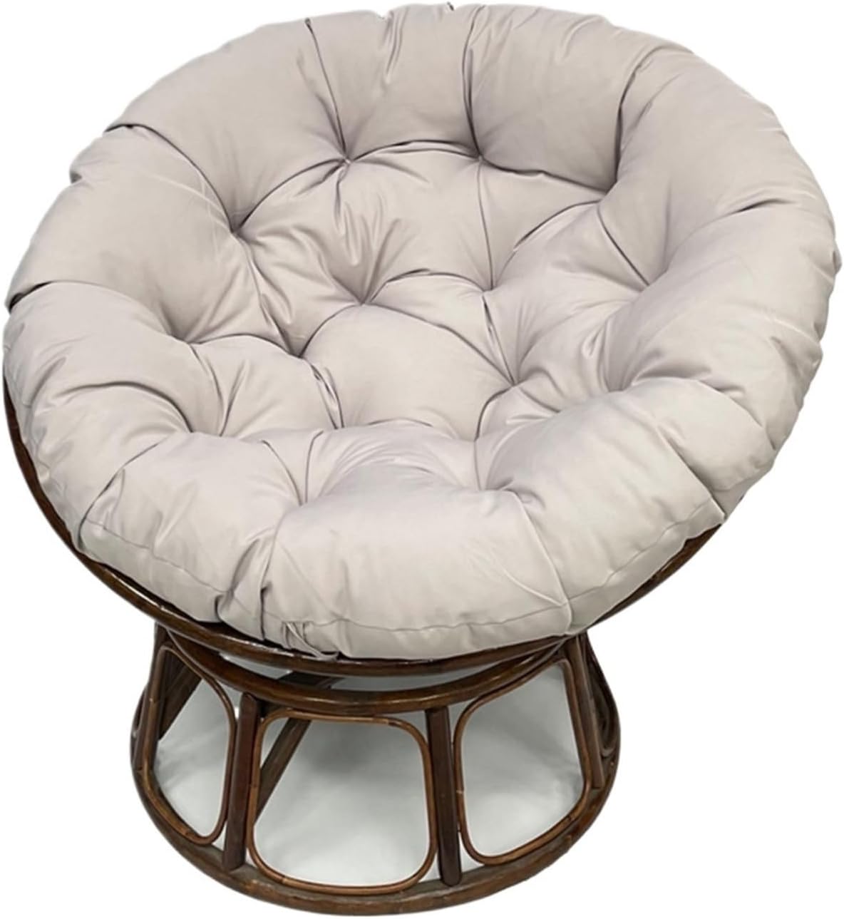 Indoor Outdoor Papasan Chair Cushion, Bucket & Moon Comfy Round Cushion, Tufted Wicker Hanging Egg Chair Cushion for Garden, Living Room, Bedroom