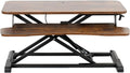 VIVO 32 inch Desk Converter, K Series, Height Adjustable Sit to Stand Riser, Dual Monitor and Laptop Workstation with Wide Keyboard Tray, Vintage Brown Top, Black Frame, DESK-V000KN