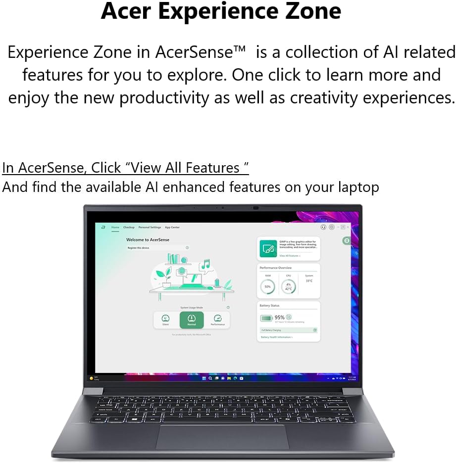 Acer Swift X 14 Laptop | 14.5' OLED 2880 x 1800 120Hz Calman Verified | Unlock AI Experiences | Intel Core Ultra 7 Processor 155H | NVIDIA GeForce RTX 4060 | 16GB LPDDR5X | 1TB SSD | SFX14-72G-77NJ