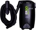 Atrix Ergo Edge Canister Shop Vac-Wall Mounted Garage Vacuum Cleaner with Built-in Dust Bag & Extendable Hose-Compact Black Design, 20 x 9 x 12