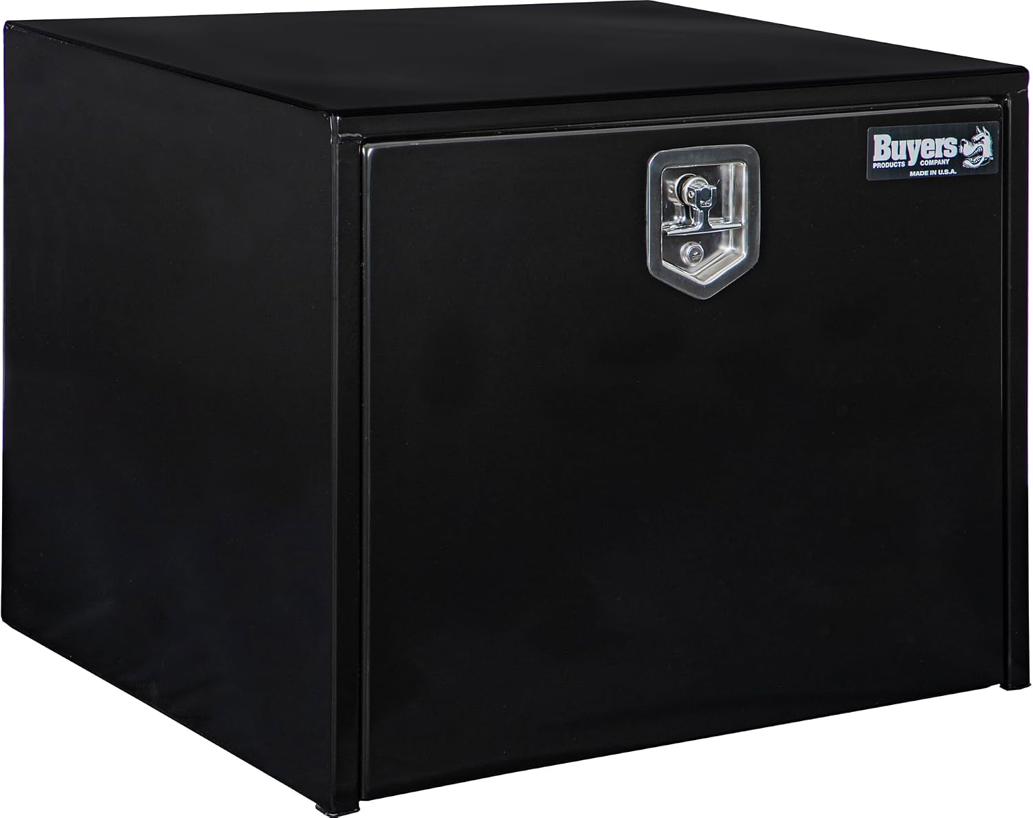 Buyers Products 1704303 Black Steel Underbody Truck Tool Box – 24 x 24 x 30 Inch - Truck Bed & Underbelly RV Storage Box, Locking T-Latch, Weather-Resistant, Heavy-Duty Flatbed Job Box, Made in USA