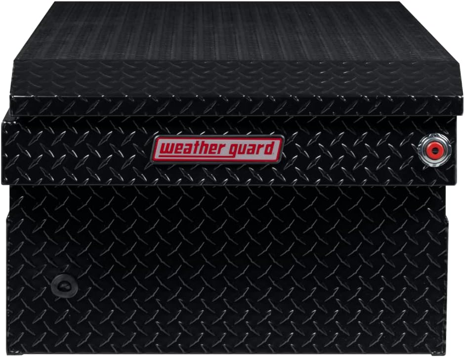 Weather Guard Saddle Truck Tool Box Aluminum Full Extra Wide Gloss Black