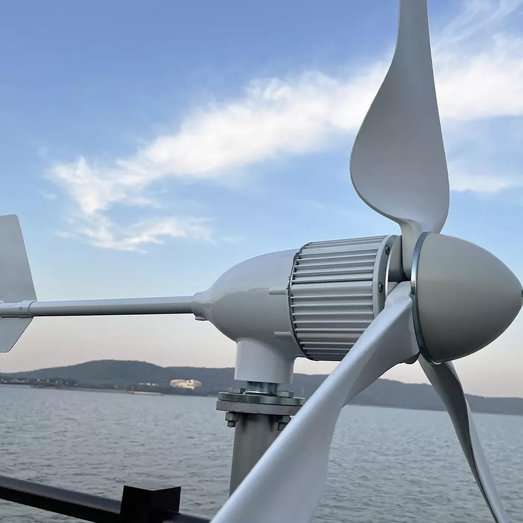 2000W 24V Wind Turbine Generator Kit Wind Power Generator with LCD Charge Controller for Home RV Marine Electricity Off Grid System