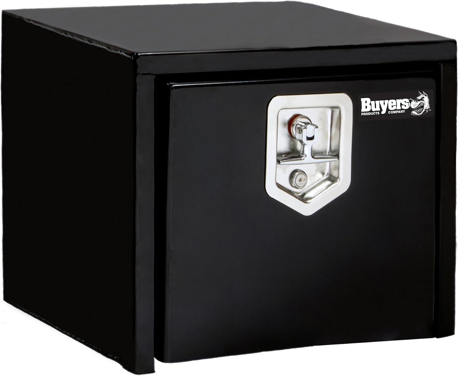 Buyers Products 1703349 Black Steel Underbody Truck Box with T-Handle Latch, 14 x 12 x 18 Inch, Contractor Toolbox For Organization And Storage, Job Tool Chest