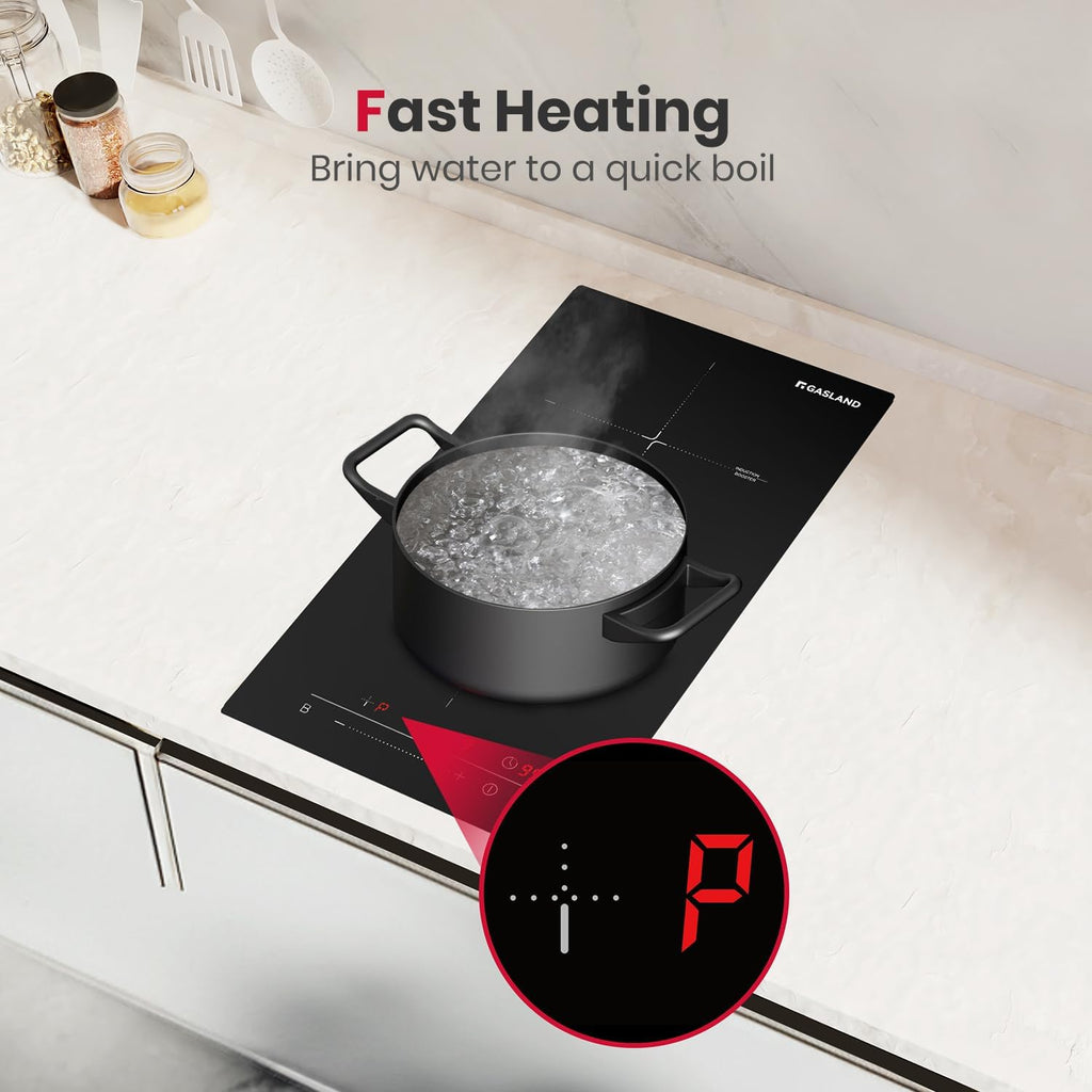 GASLAND 12 Inch Induction Cooktop 2 Burner, 3500W Built-in Induction Stovetop with Booster and Timer, 240V Electric Stove, 9 Power Levels, Slide Touch Control, Child Safety Lock
