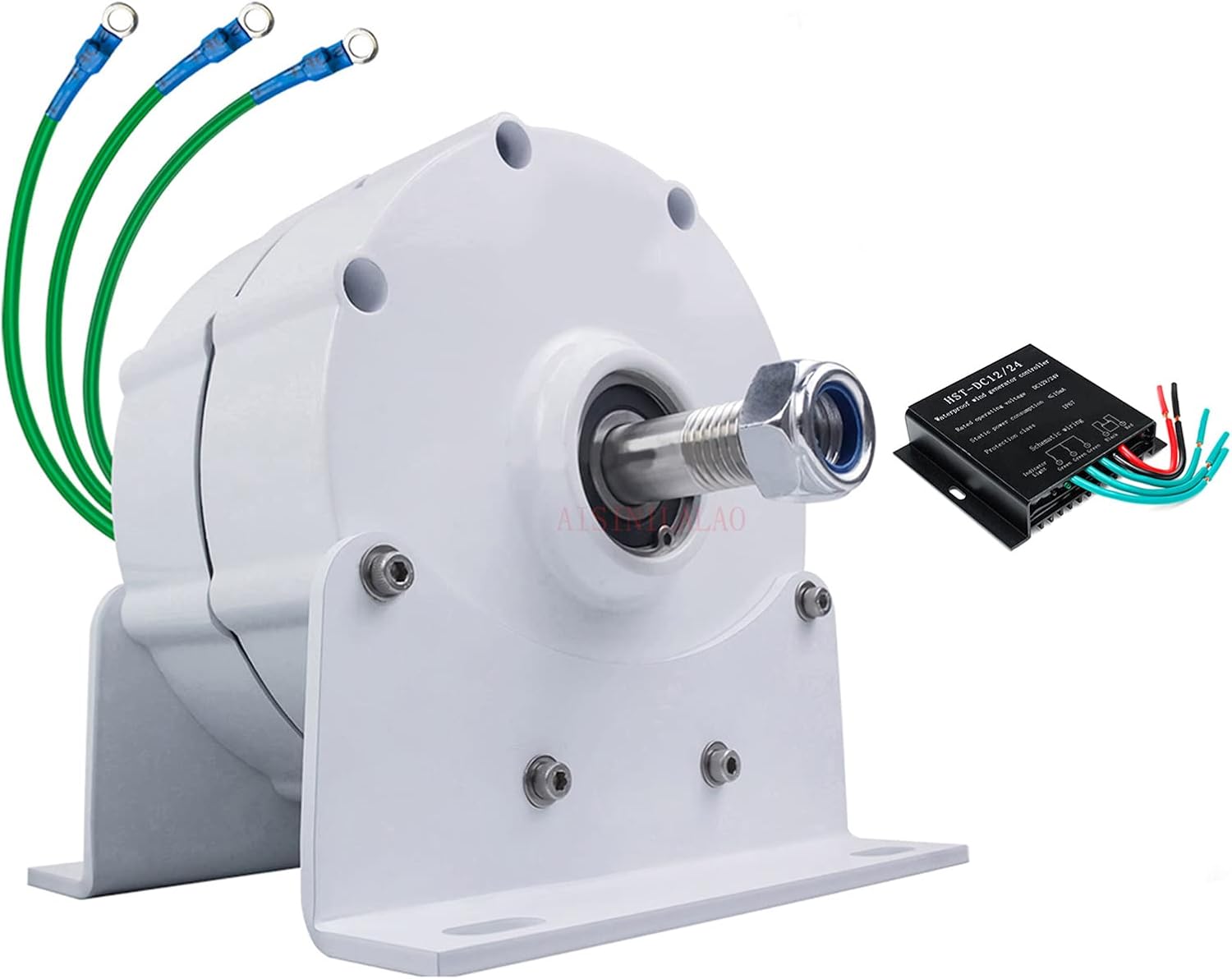 Gearless Permanent Magnet Generator,3000W-9000W Low Speed 12V 24V 48V 220V Ac Alternator for Water Conservancy and Wind Power (with Base)