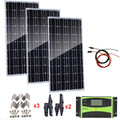 300 Watts monocystalline Solar Panel Kit + 30A LCD Solar Panel Controller + 5M Solar Cable + Y Connectors +mounting Brackets for RV, Camping, Caravans, Boat, 12V/24V Battery Charging