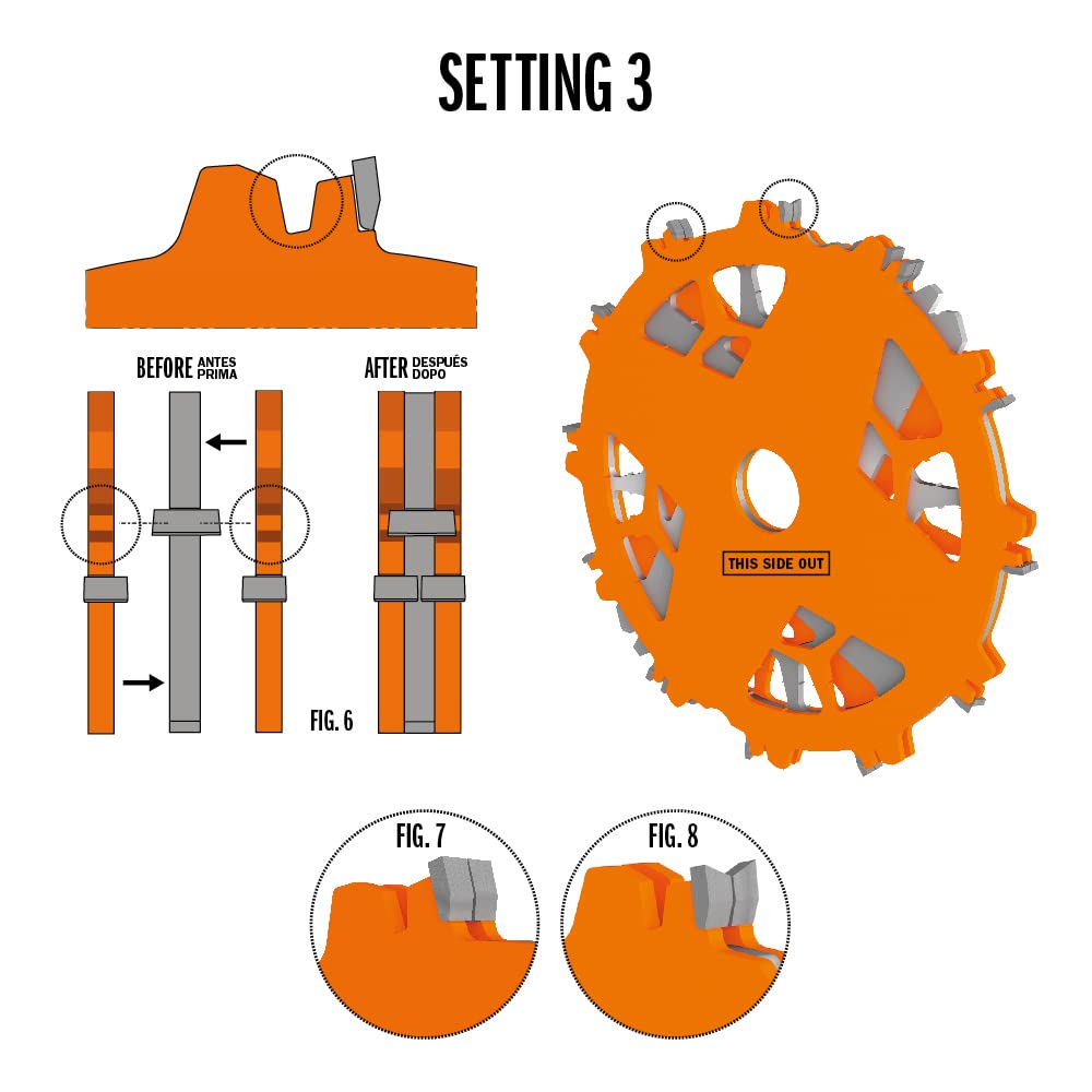 CMT ORANGE TOOLS 230.312.08 DADO Set Saw Blade HW D=8' B=5/8' Z12 FTG+ATB Orange PTFE