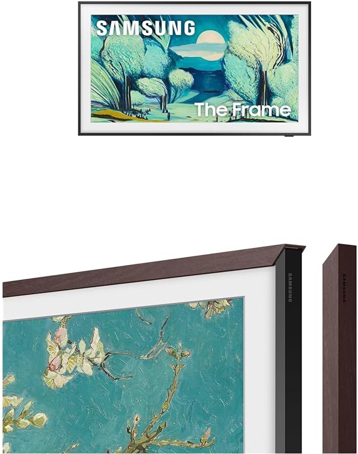 Samsung 50-Inch The Frame LS03F 4K QLED Smart TV (2025 Model) with Modern Brown Customizable Bezel