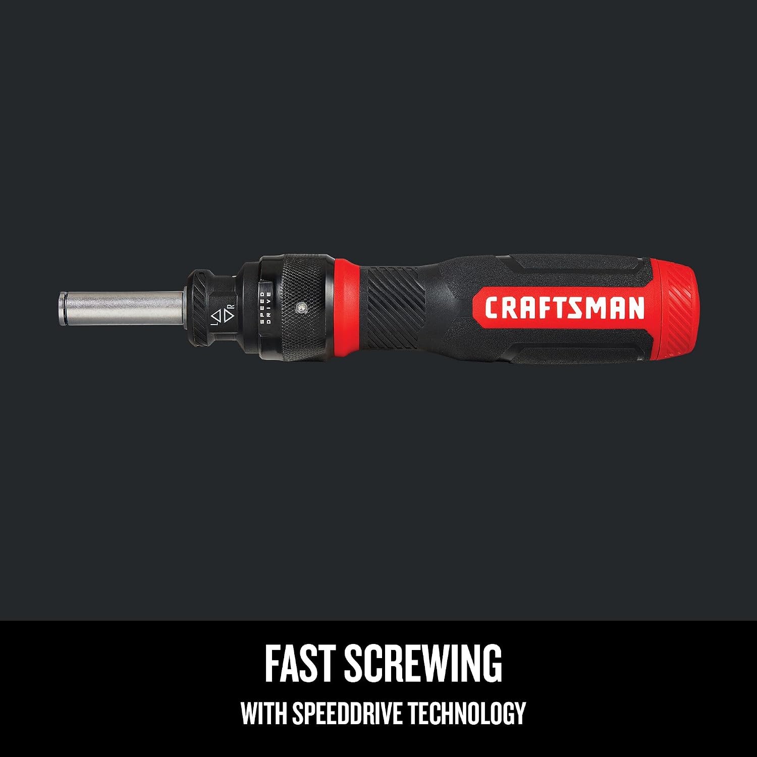 CRAFTSMAN Ratcheting Screwdriver,SpeedDrive,2' Double Ended Bits Included,Handle Holds Up To 6 Bits (CMHT68129),(Pack of 4)